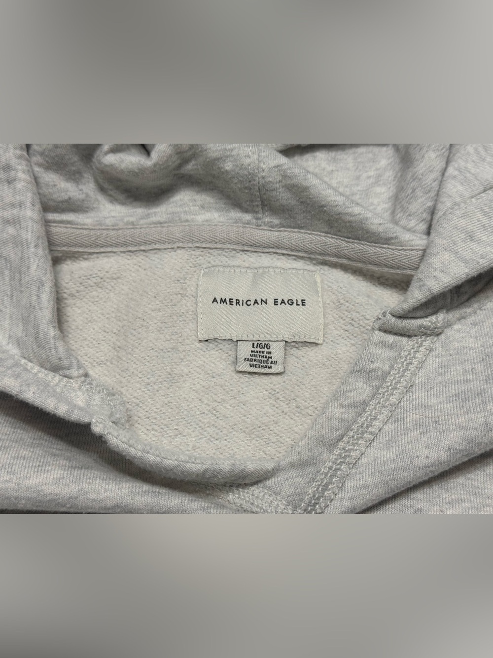 American Eagle Peace & Love Club Est. 1977 Gray Pullover Hoodie Womens Large - Picture 3 of 5